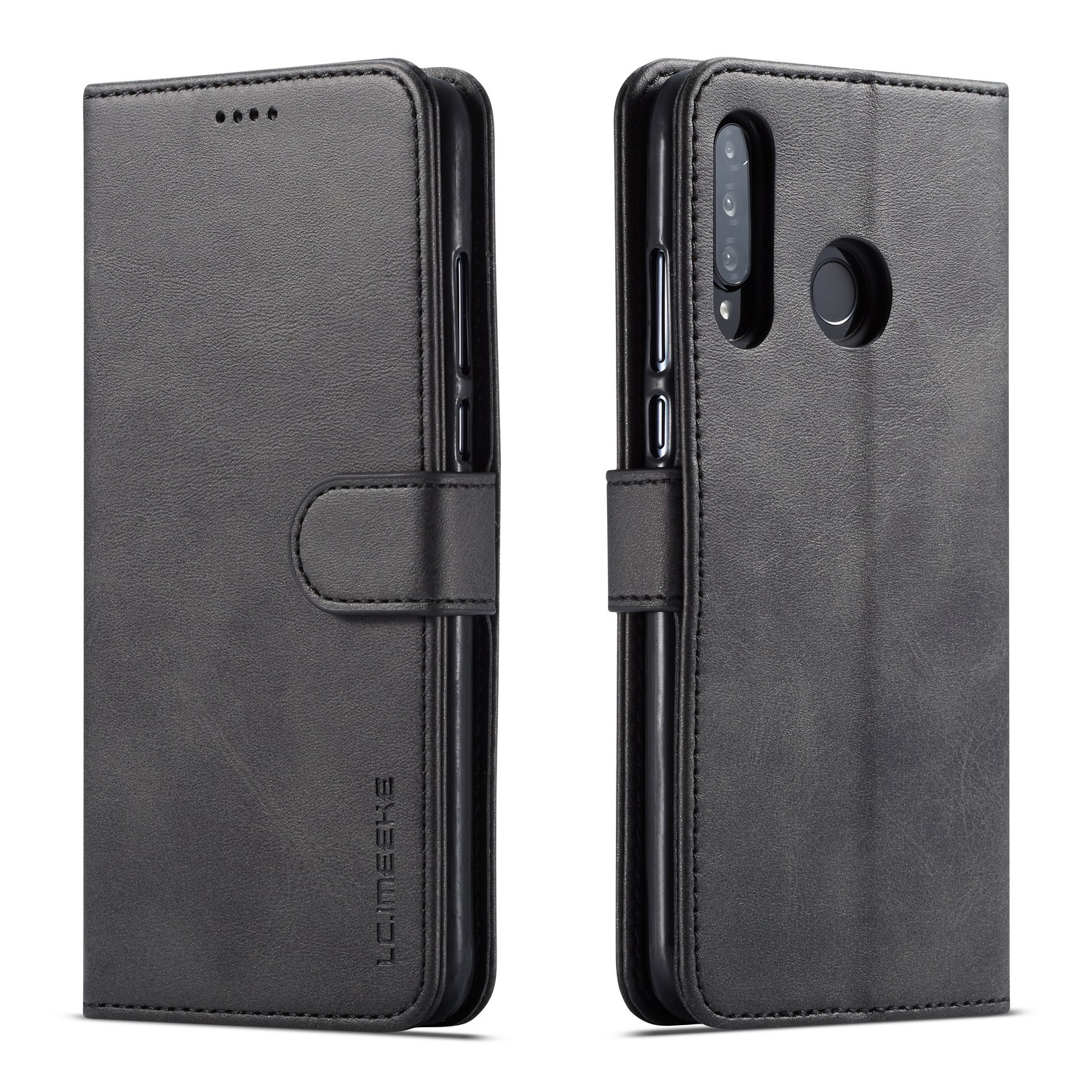 

Lc. Imeeke Wallet Lederstand Hülle Für Huawei P30 Lite - Schwarz, Huawei P30 Lite