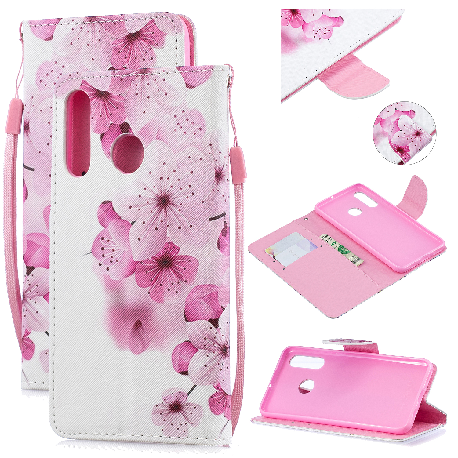 

Pattern Printing Leather Wallet Case for Huawei P30 Lite New Edition/P30 Lite/nova 4e - Pretty Flower, Huawei P30 Lite