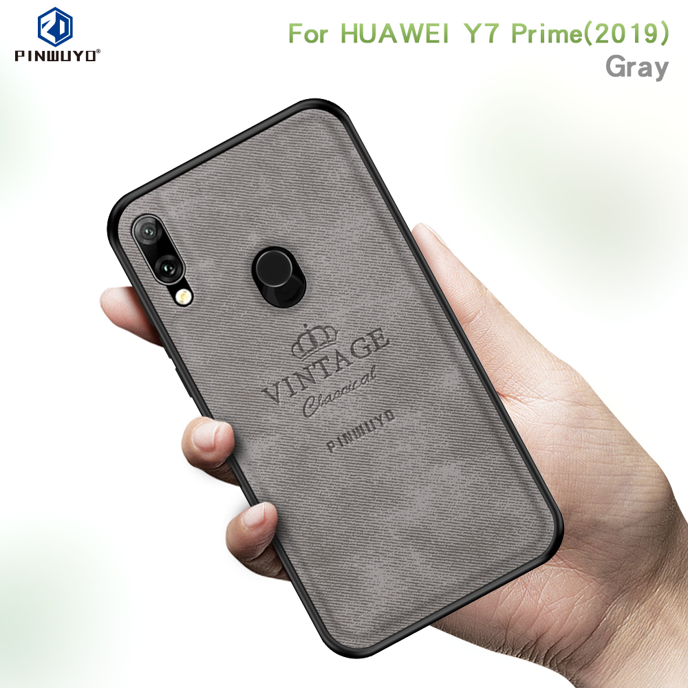 

Pinwuyo Honourable Series PC + TPU + Lederhybrid -hülle Für Huawei Y7 (2019)/Y7 Prime (2019) - Grau, Huawei Y7 (2019)