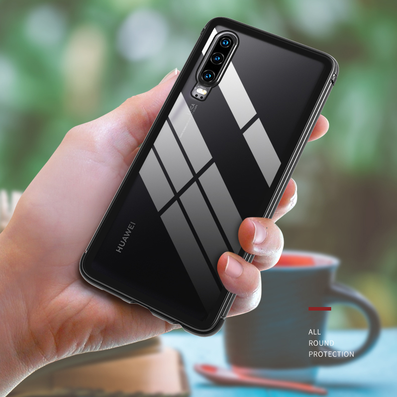 

Love Mei Shadow Series Schockdeliedelikte Glasschutzgehäuse Für Huawei P30 - Schwarz, Huawei P30