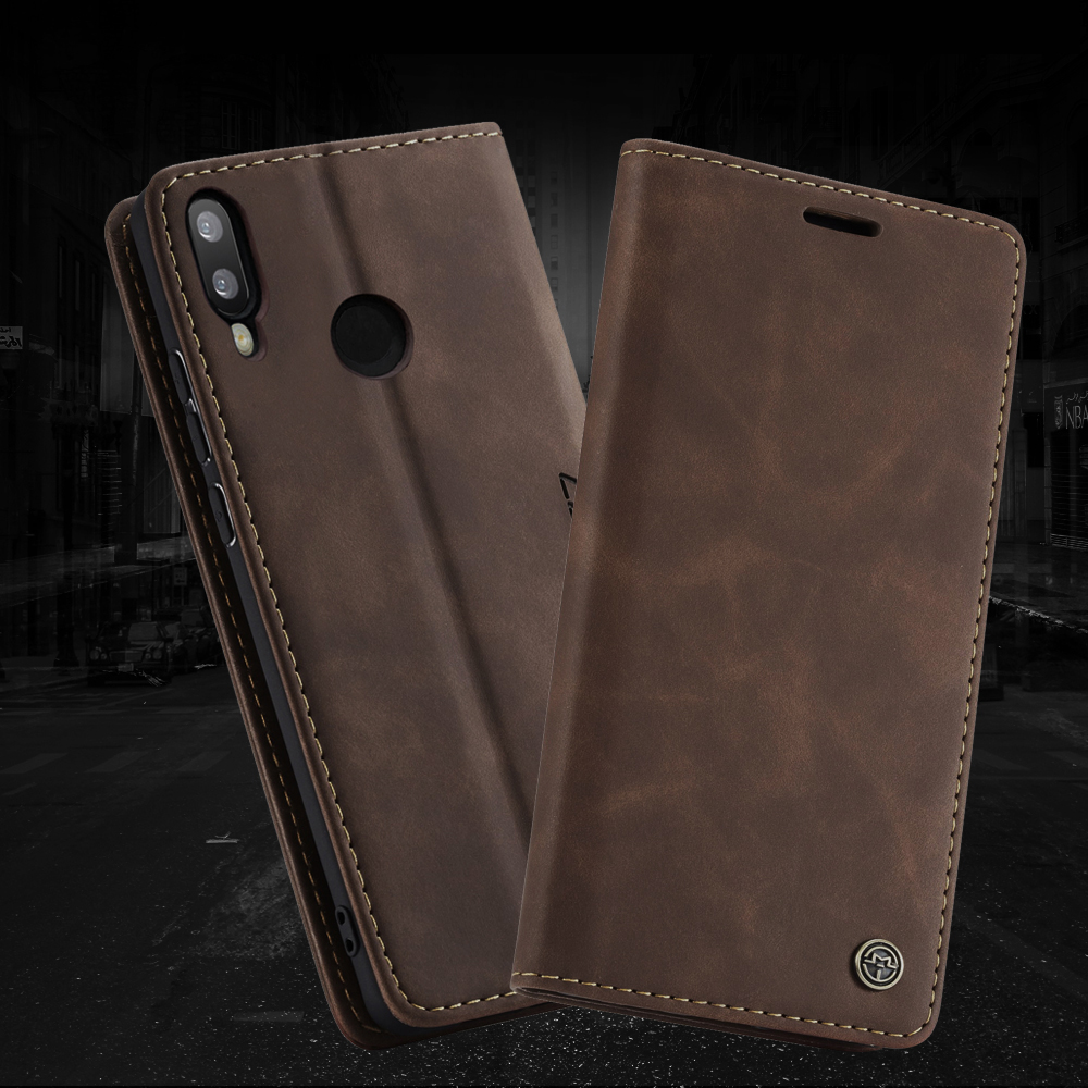 

Caseme 013 Serie Auto-absorbiertes Pu-leder-brieftaschenstand Hülle Für Huawei P Smart (2019) / Nova Lite 3 (Japan) - Kaffee, Huawei P Smart (2019)