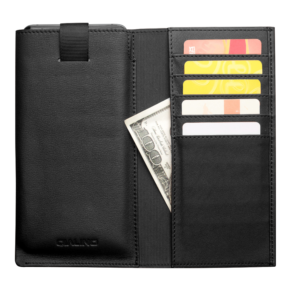 

Qialino Cowhide Leder Brieftasche Schutzbeutelabdeckung Für Huawei P30 Pro - Schwarz, Huawei P30 Pro
