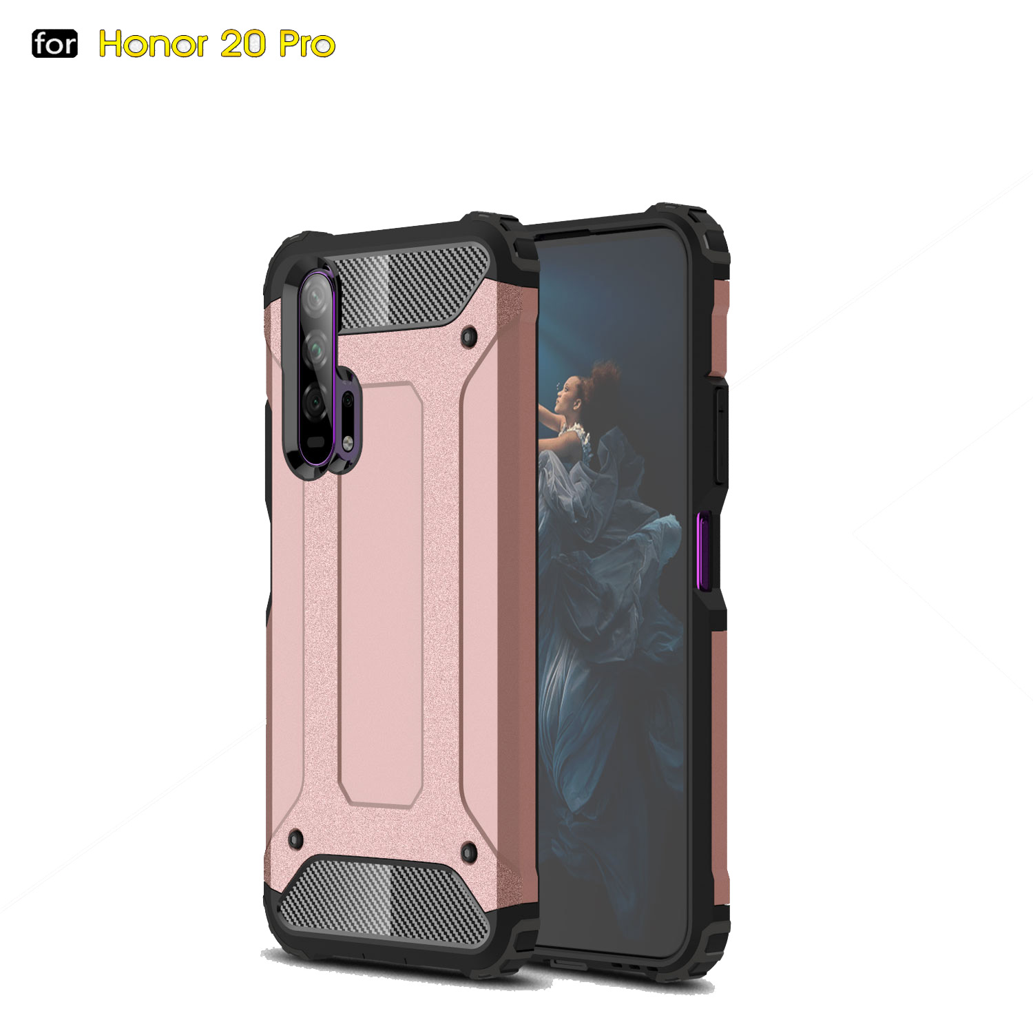 

Armor Guard Plastic + TPU Hybrid Case for Huawei Honor 20 Pro - Rose Gold, Huawei Honor 20 Pro