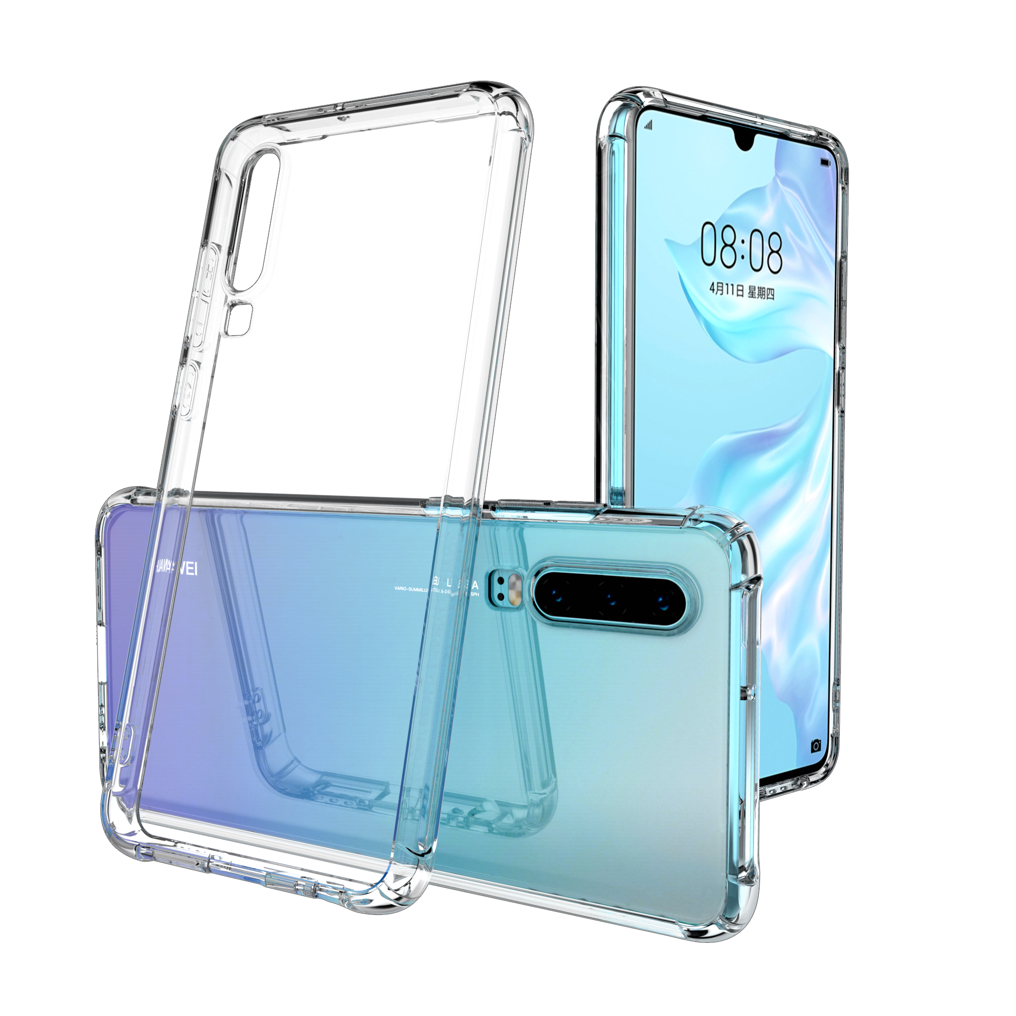 

Leeu Design Air Pushion Stoßdichter TPU -telefonschale Mit Sprachumwandlungsbuchse Für Huawei P30 - Transparent, Huawei P30