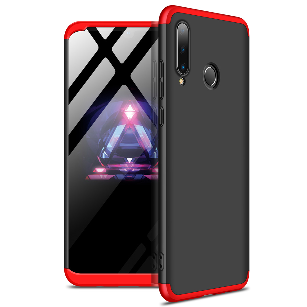 

GKK Abnehmbarer 3-teiliger Mattharte Pc-hülle Für Huawei P30 Lite New Edition/P30 Lite/nova 4e - Rot / Schwarz, Huawei P30 Lite