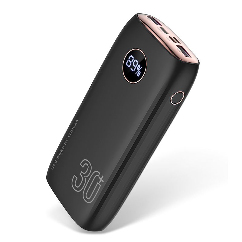 

KUULAA 30000mAh Two-way Fast Charging Type-C Interface Power Bank - Black, iPhone 12 mini