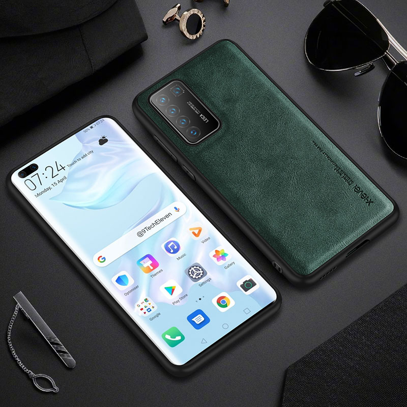 

X-level Vintage Style PU Leder Beschichtetes Tpu-combo-mobiltelefon Cover Für Huawei P40 Pro - Grün, Huawei P40 Pro