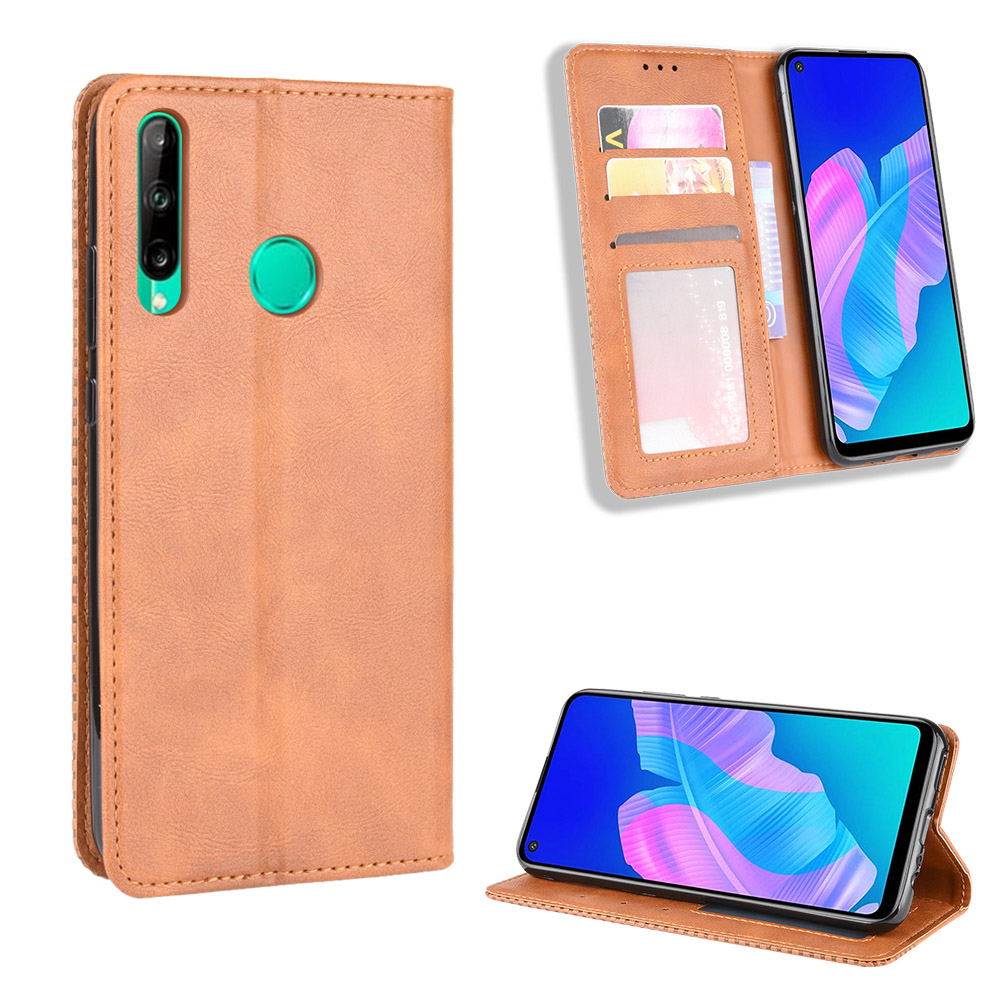 

Cuir De Surface Rétro Magnétique Avec Coquille Portefeuille Pour Huawei P40 Lite E / Y7P / Honor 9c - Marron, Huawei Huawei Y7p