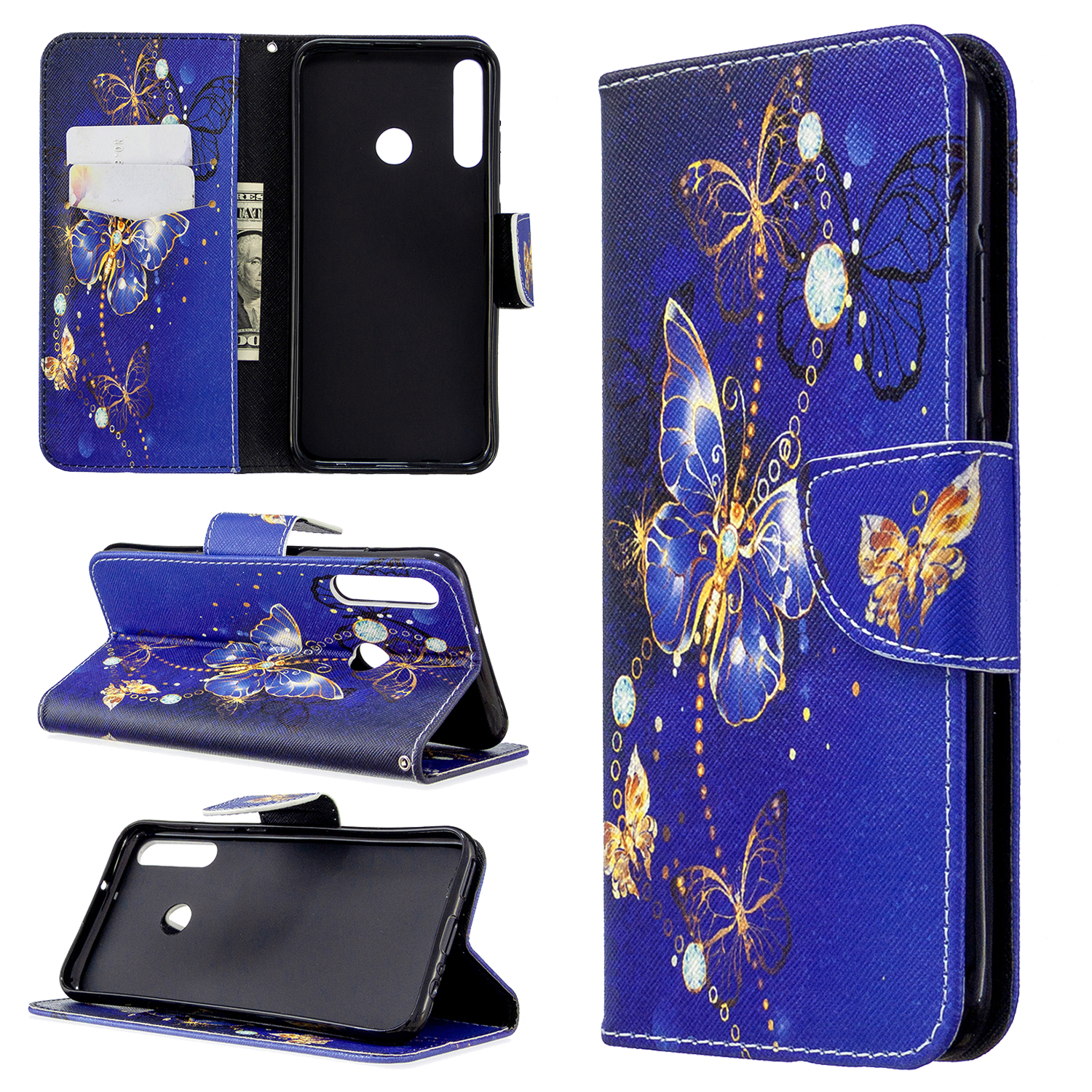 

Pattern Printing Leather Wallet Case for Huawei P40 lite E / Y7p - Butterflies Pattern