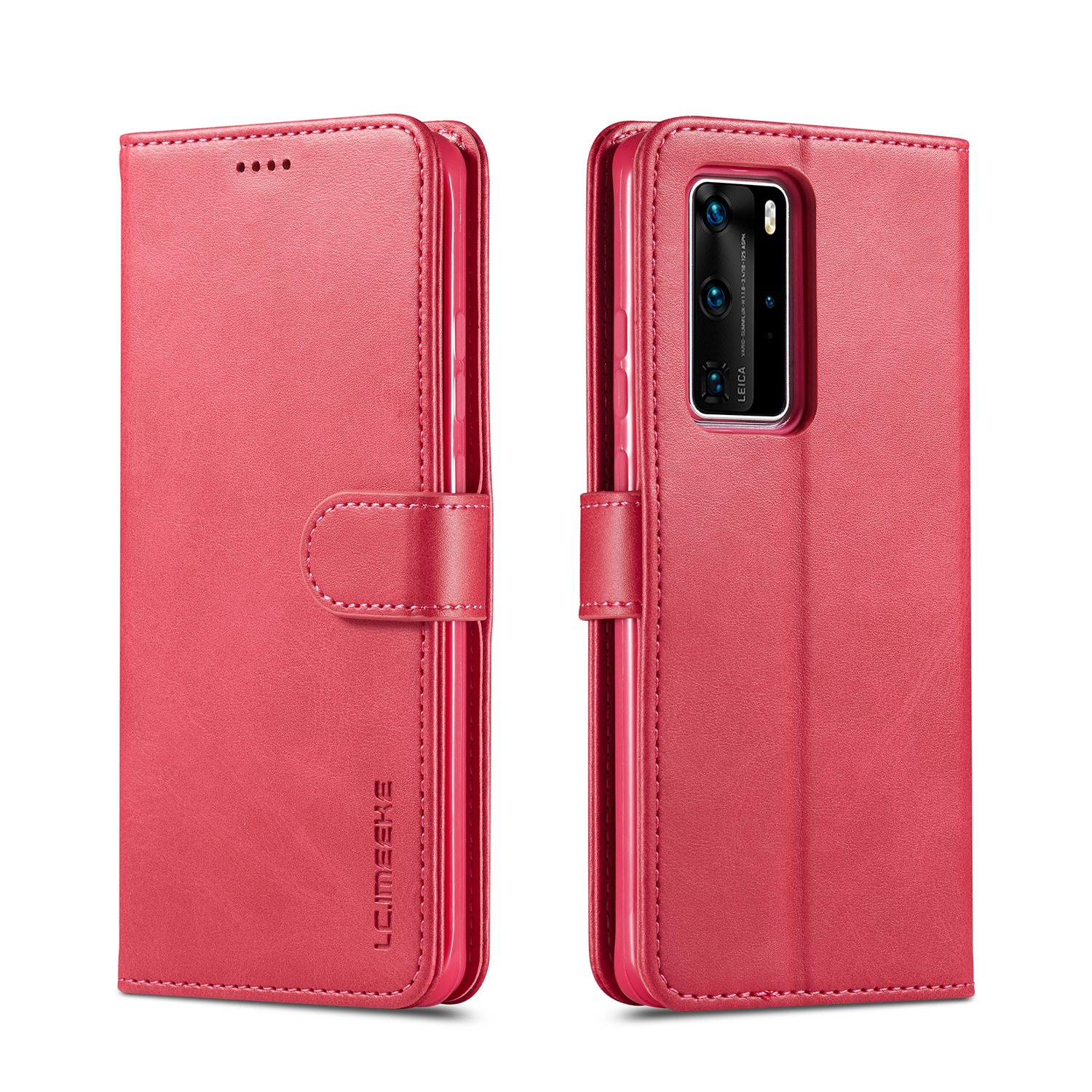 

Lc.. IMeeke Leder Brieftasche Stand Fall Für Huawei P40 Pro - Rot, Huawei P40 Pro