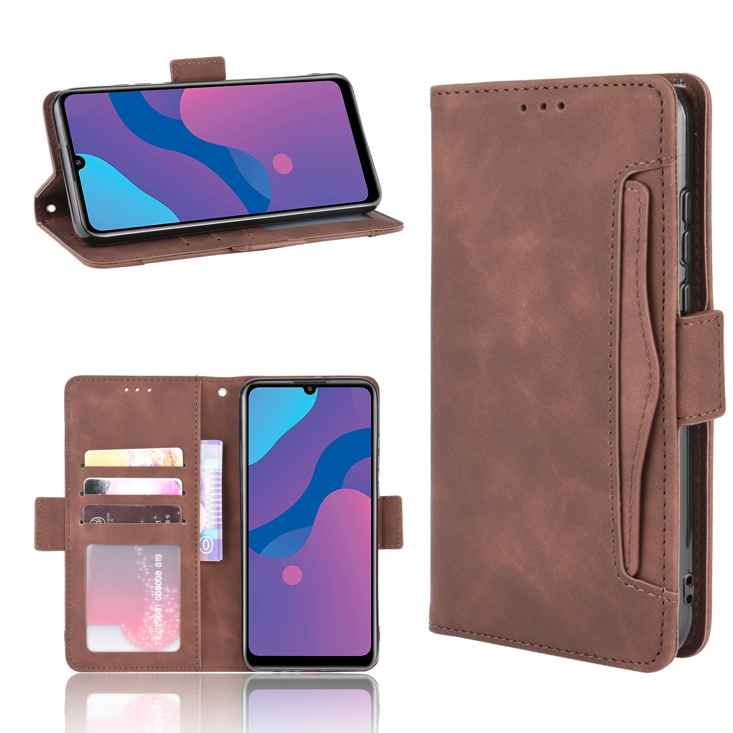 

Coque en Cuir Magnétique PU Avec Plusieurs Emplacements de Cartes Pour Honor Play 9A / Honor 9A - Brun, Honor Honor Play 9A