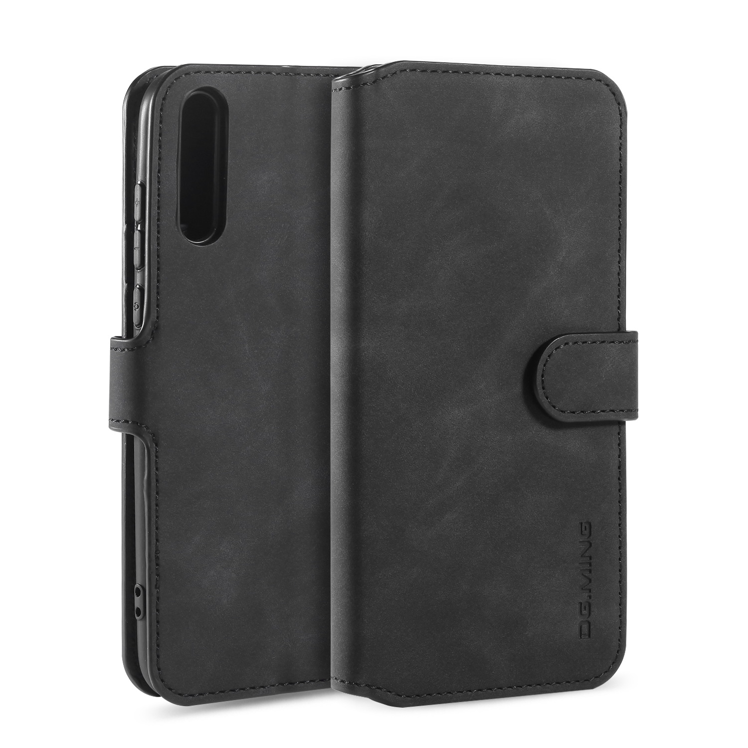 

Dg. Ming Retro Style Leder Cover Wallet Ständer Schutzhülle Für Huawei Y8p - Schwarz, Huawei Y8p