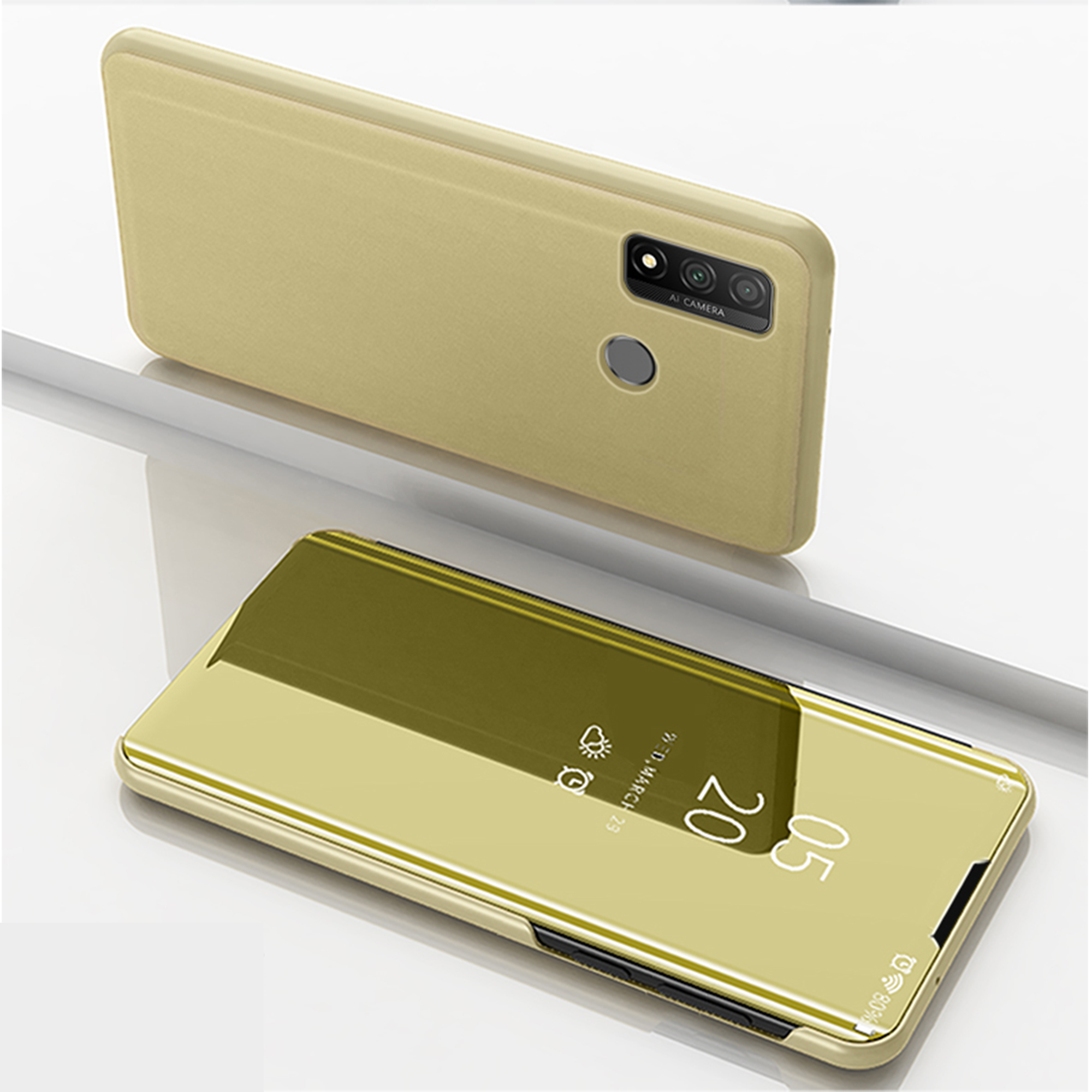 

Vue Fenêtre Miroir Surface Cuir Flip Coquille Pour Huawei P Smart 2020 - Or, Huawei nova 3i