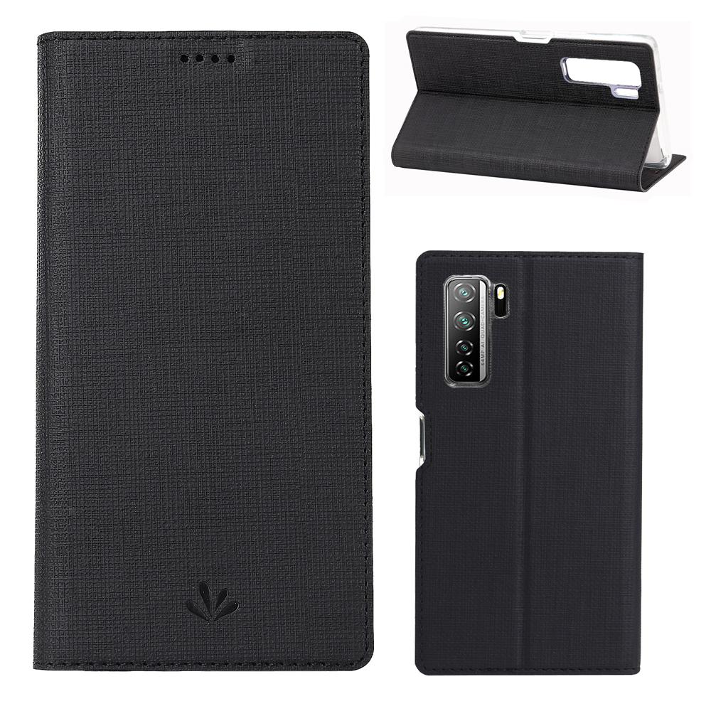 

Vili DMX Cross Skin Lederschale Für Huawei Nova 7 SE/P40 Lite 5G - Schwarz, Huawei nova 7 SE