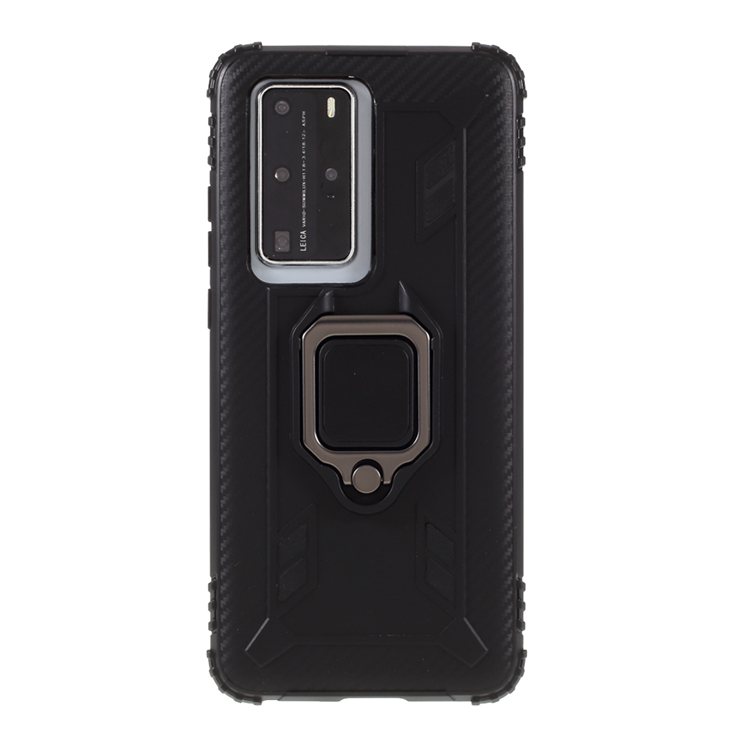 

Finger Ring TPU Phone Case for Huawei P40 Pro+/P40+ - Black, Huawei P40 Pro+