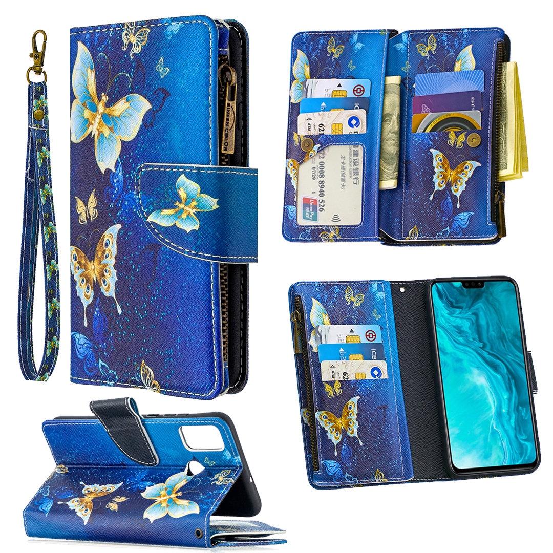 BF03 Pattern Printing Case Zipper Wallet Leather Cover for Honor Lite - Beautiful Butterfly