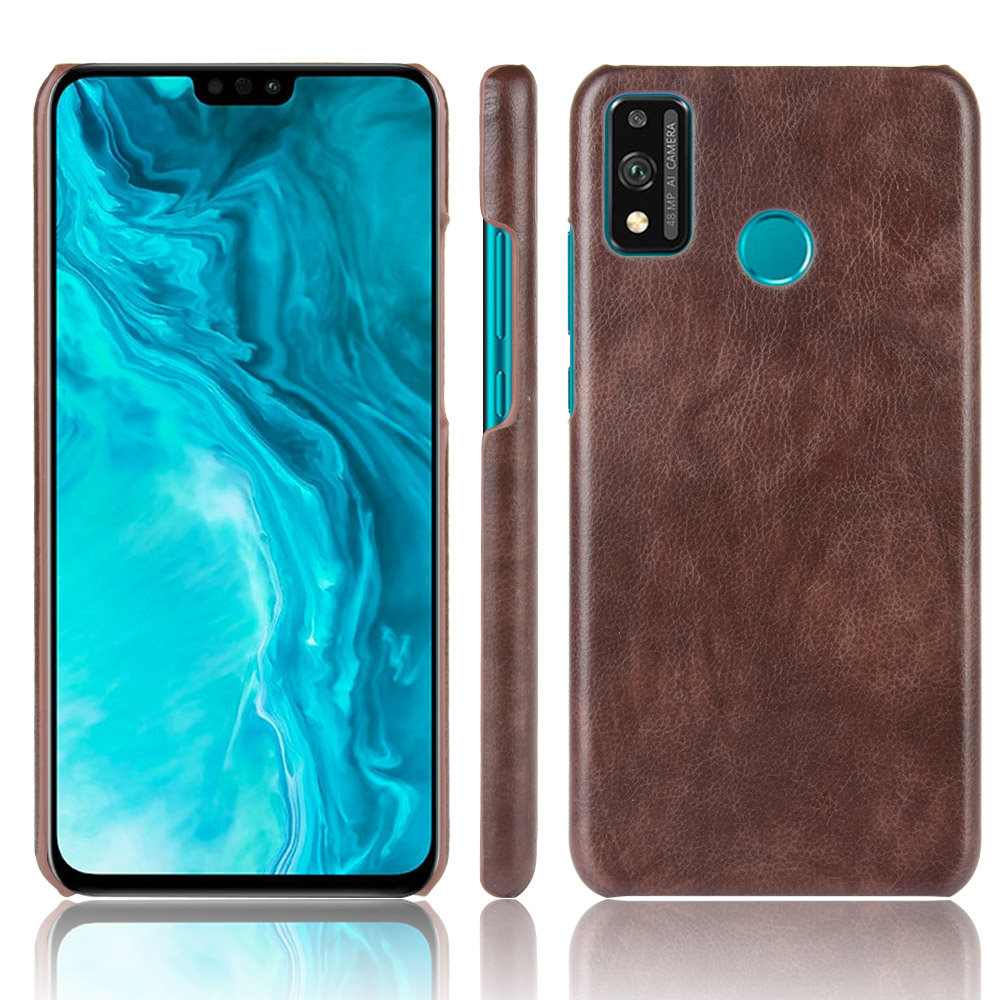 

Litchi Skin Leather Coated PC Phone Back Case for Honor 9X Lite - Brown, Honor Honor 9X Lite