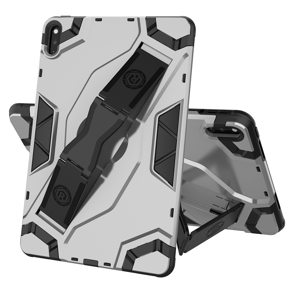 

Shield Style Shockproof Strap Kickstand Tablet Hybrid Case for Huawei MatePad 10.4 (2020)/(2022)/Honor V6 - Silver, Huawei Huawei MatePad
