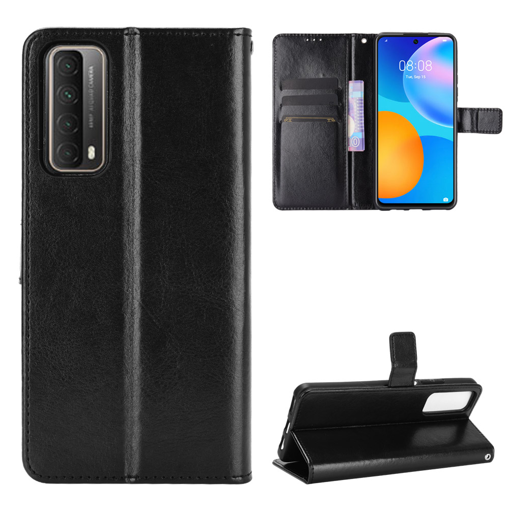 

Crazy Horse Wallet Ledertasche Für Huawei P Smart 2021/Y7a Shell - Schwarz, Huawei P smart 2021