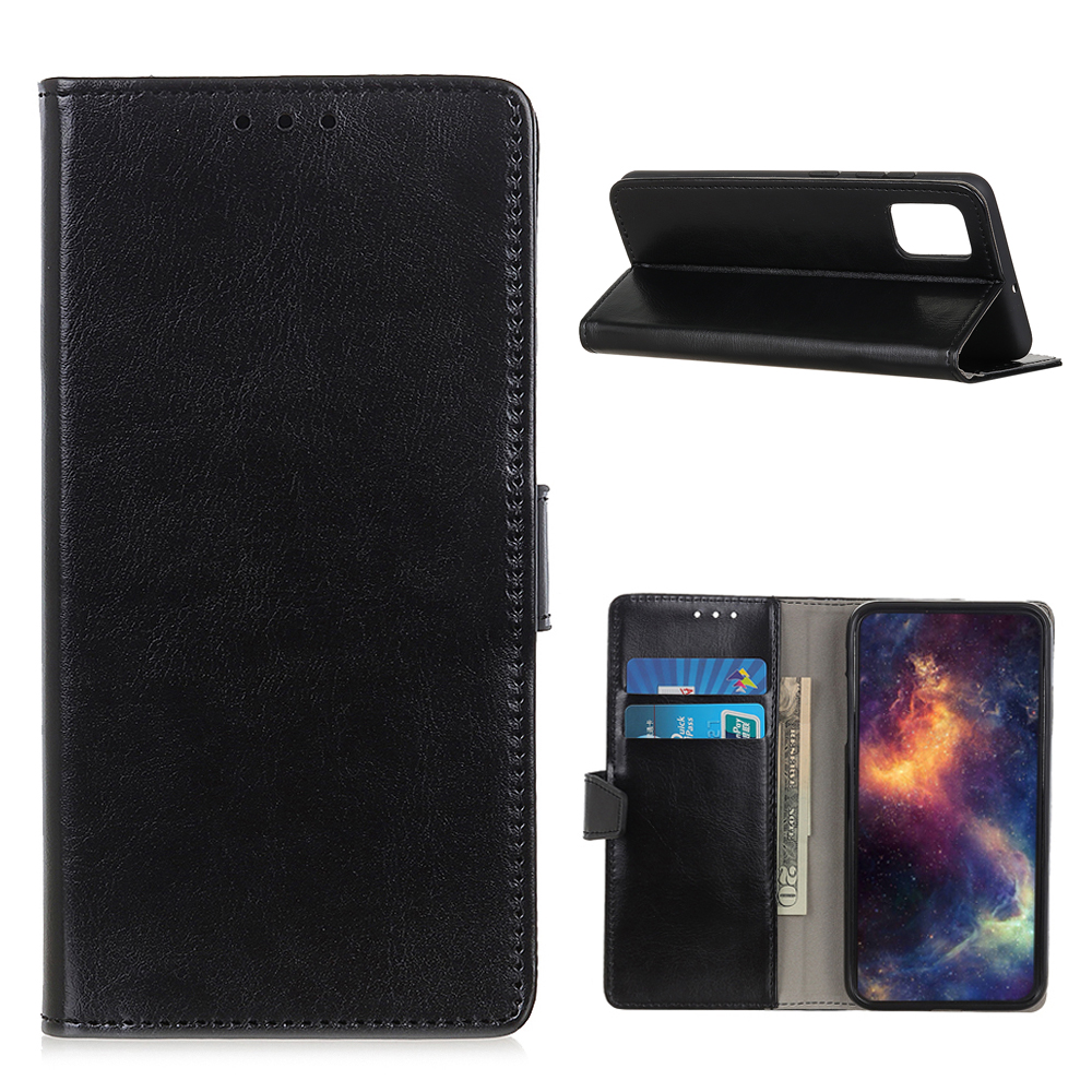 

Crazy Horse Textur Wallet Stand Hülle Für Huawei P Smart 2021/Y7a Lederschale - Schwarz, Huawei P smart 2021