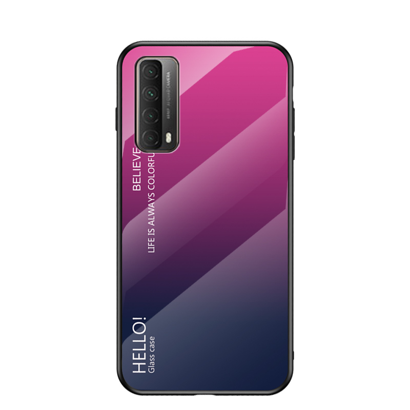 

Edge TPU Soft + Case de Téléphone Portable en Verre Trempé Pour Huawei P Smart 2021 / Y7a - Rose / Bleu