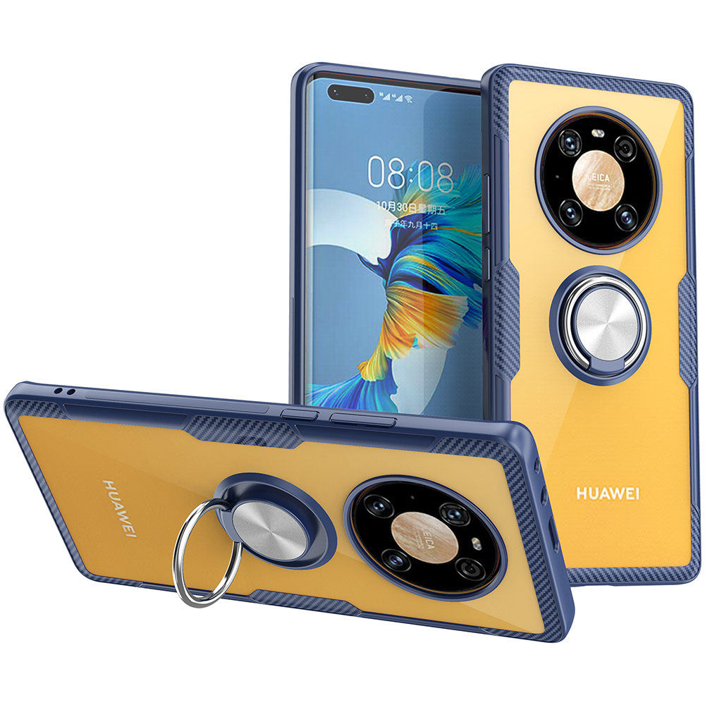 

Avec Une Bague De Doigt Kickstand Clear Clear Case Pour Huawei Mate 40 Pro - Bule / Argent, Huawei Huawei Mate 40 Pro