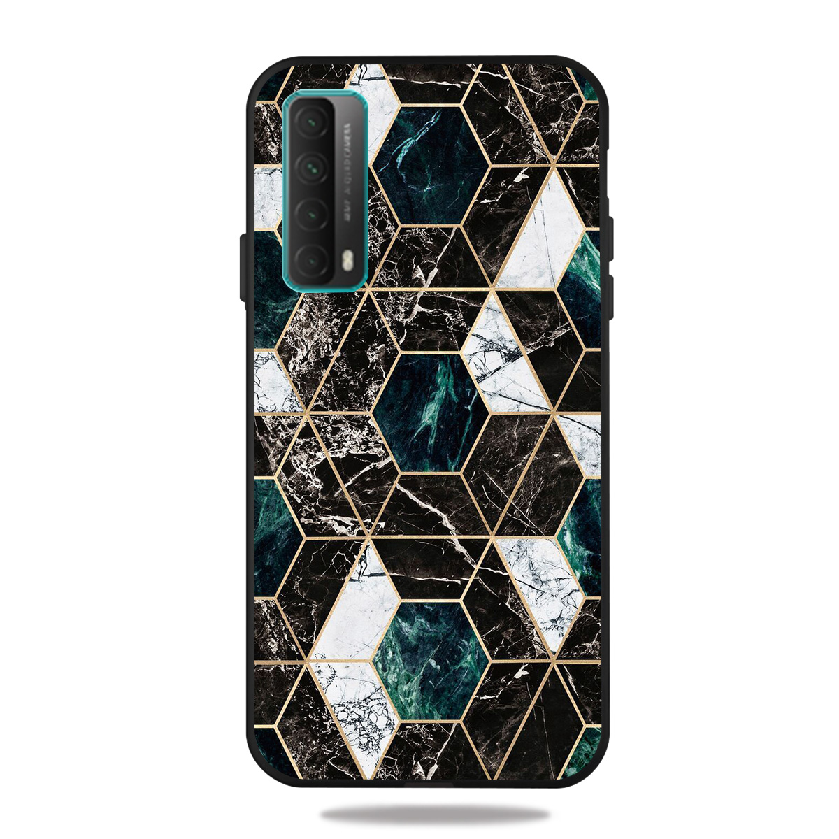 

TPU Noir Mat Pour Huawei P Smart 2021 / Y7a Case de Texture en Marbre Unique - Style A, Huawei Huawei P smart 2021