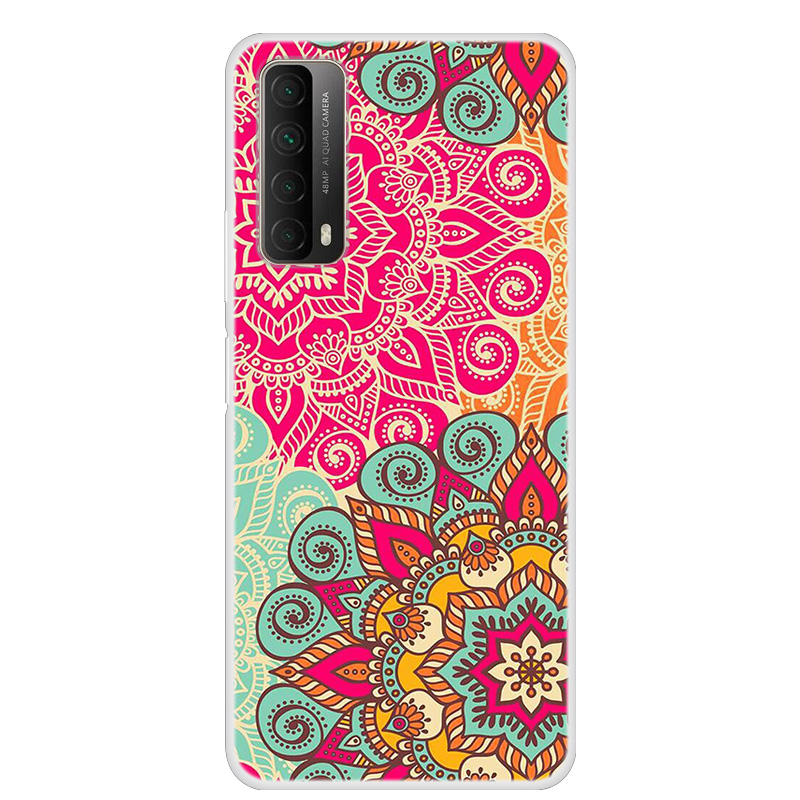 

Pattern Printing TPU Phone Cover Case for Huawei P Smart 2021 / Y7a - Flower Pattern, Huawei Huawei P smart 2021