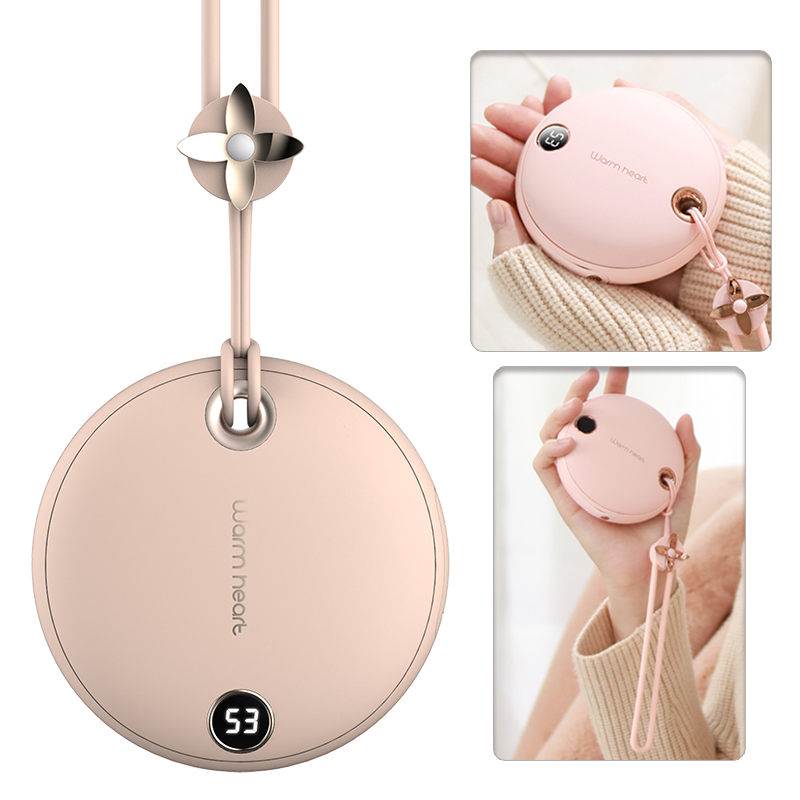 

WS26 Portable Type-C 5000mAh Hand Warmer Mobile Power Bank with Lanyard - Pink, iPhone 12 mini