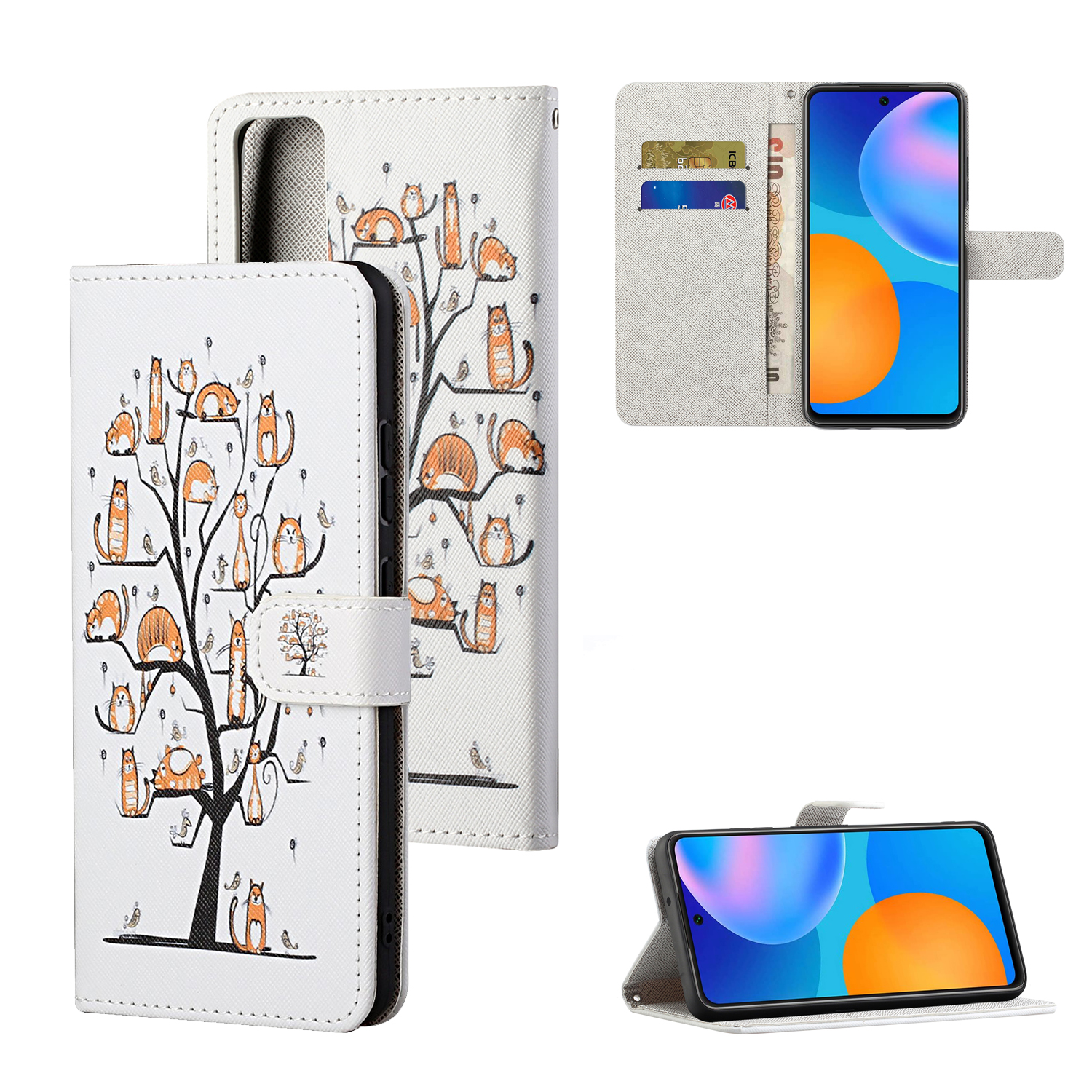 

Drucken Kreuztextur Neue Koffer -standschutz Lederabdeckung Für Ehren 10x Lite - Tier Und Baum, Honor 10X Lite