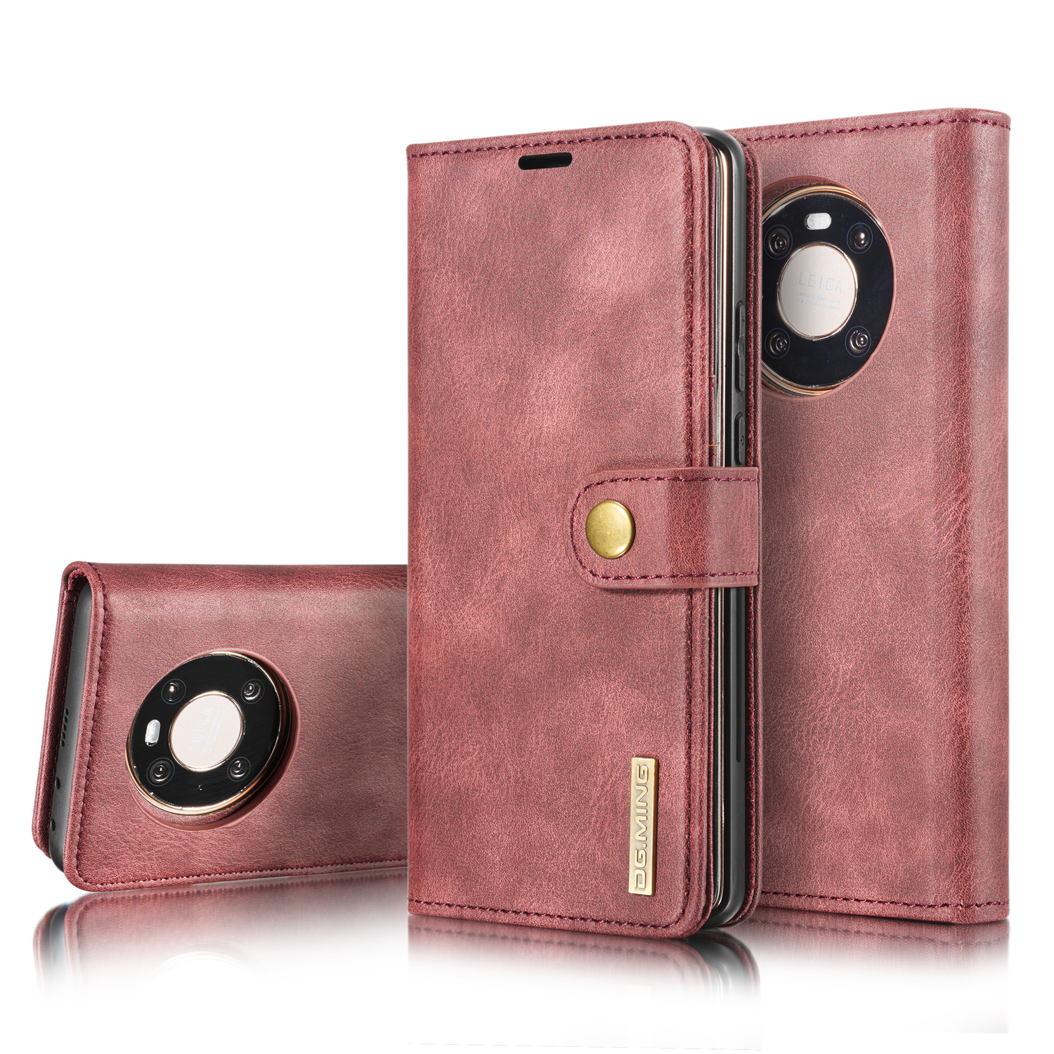 

Dg. Ming Wallet Split Lederabdeckung Abnehmbar 2-in-1-pc Back-Koffer Für Huawei Mate 40 - Rot, Huawei Mate 40