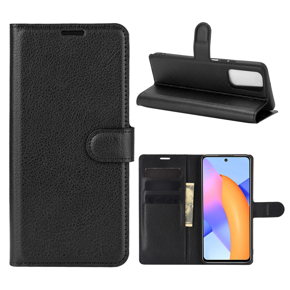 

Litchi Grain Wallet Style Hülle Für Honor 10x Lite Stand Lederschutzschale - Schwarz, Honor 10X Lite
