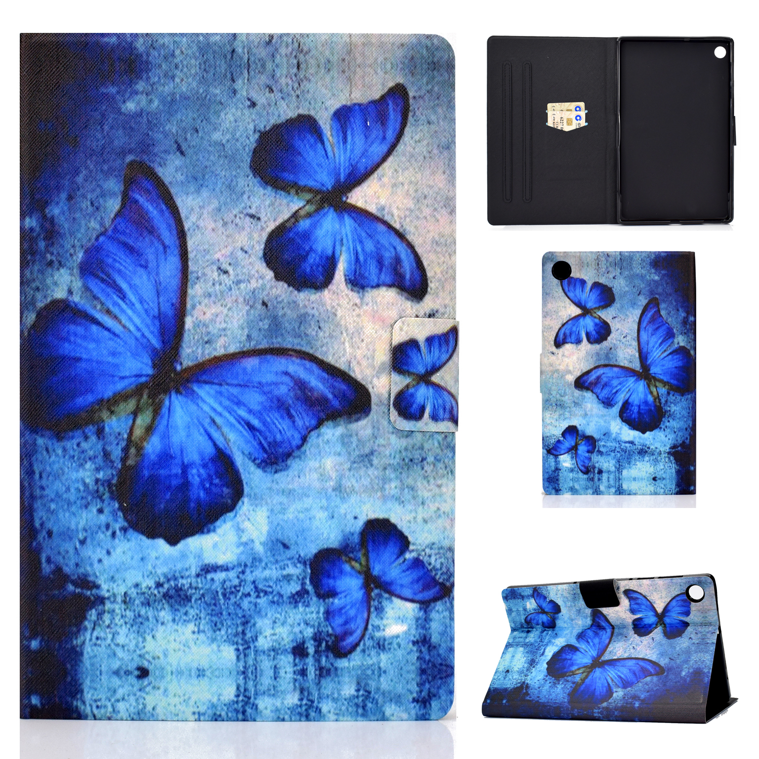

Musterdrucklederständer Für Huawei Matepad T10S/T10 Tablet Shell - Blaue Schmetterlinge, Huawei MatePad T 10S