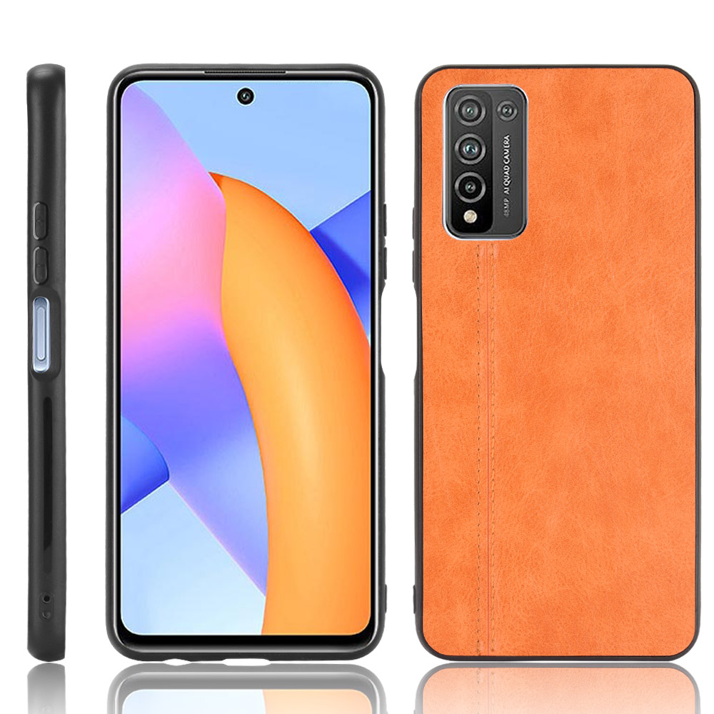 

PC en Revêtement en Cuir PC + TPU Hybrid Mobile Phone Case For Honor 10X Lite - Jaune, Honor Honor 10X Lite