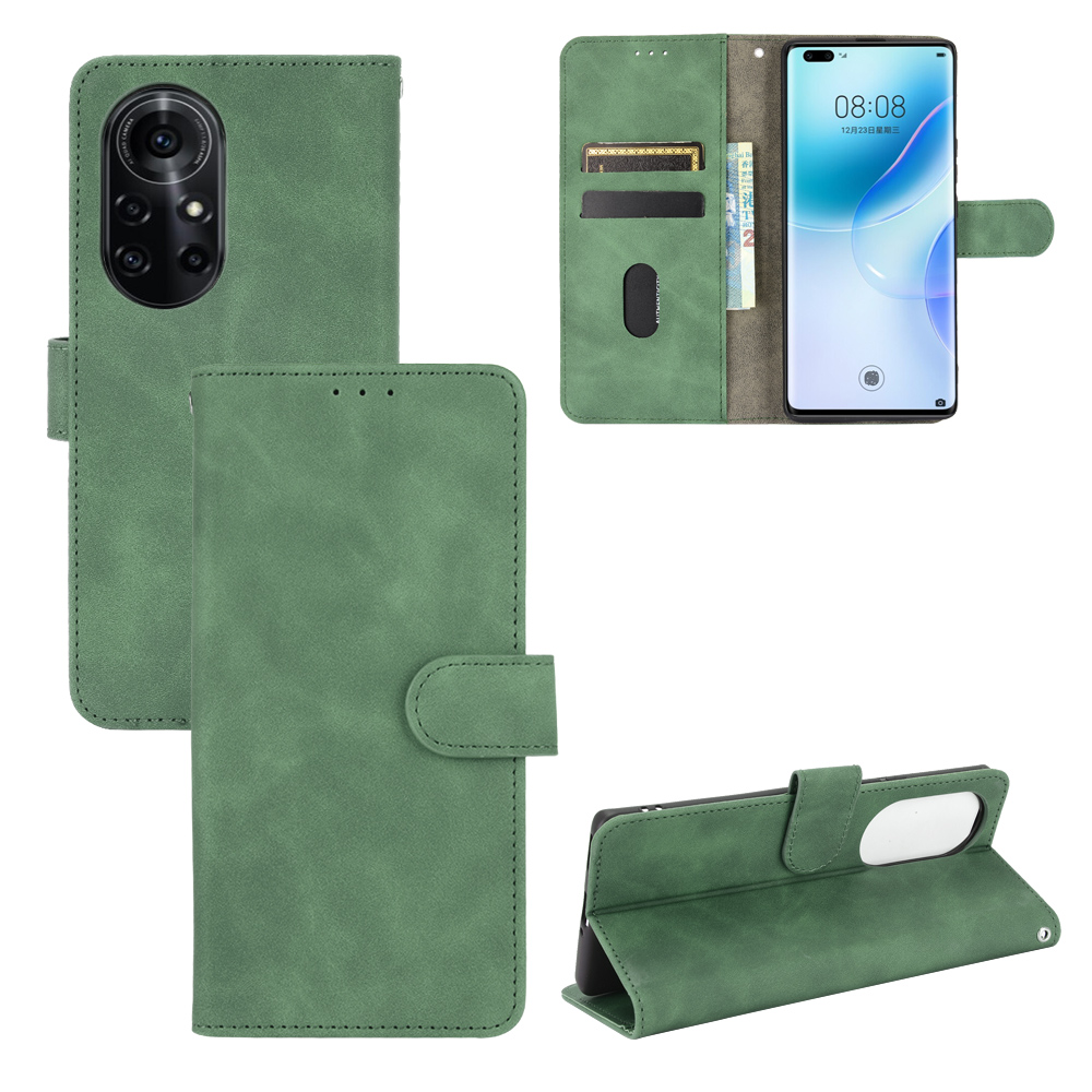 

Delicate TPU + PU Leather Wallet Cell Phone Case for Huawei nova 8 Pro 5G - Green, Huawei Huawei Y6p