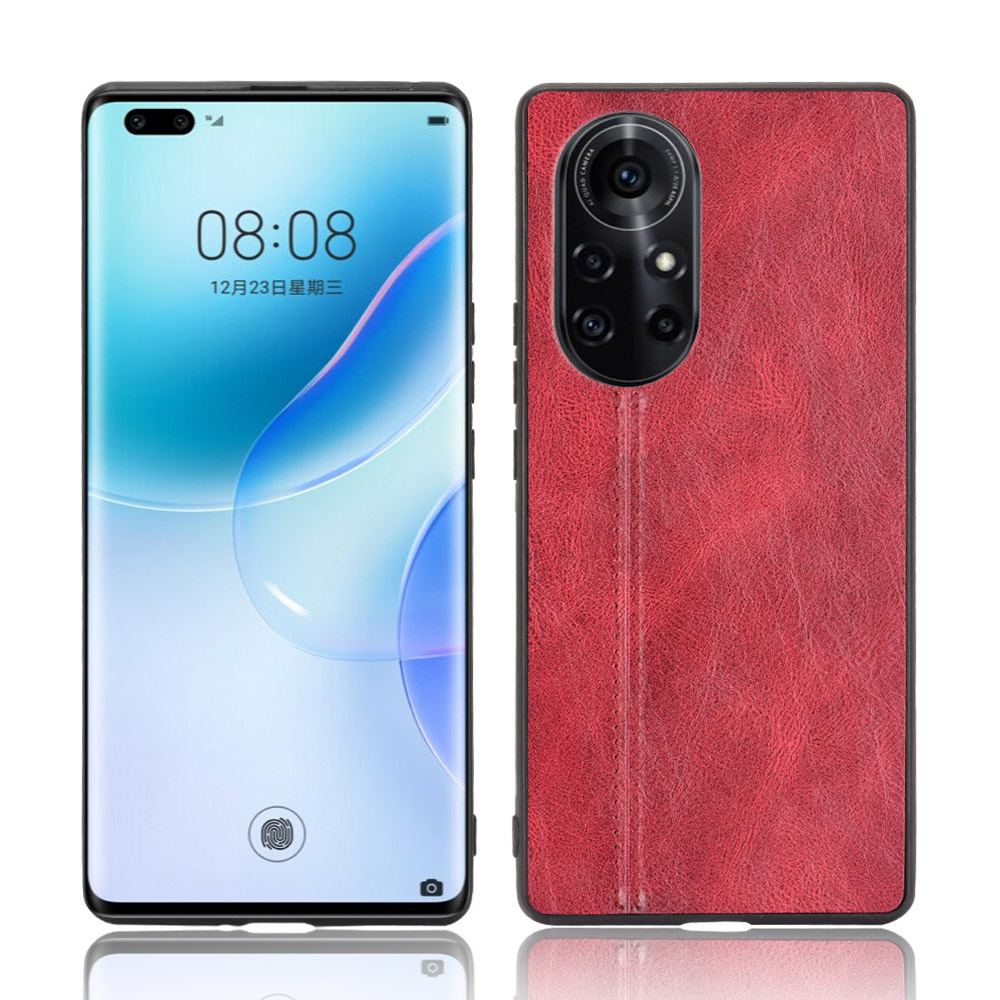 

PC en Revêtement en Cuir PC + TPU Hybride Pour Huawei Nova 8 Pro 5G - Rouge, Huawei Huawei nova 8 Pro 5G