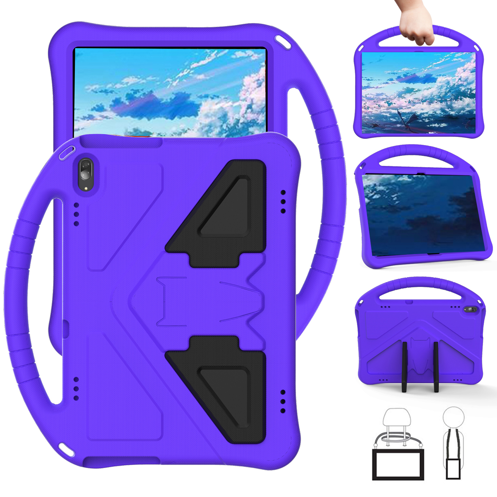 

Anti-shock Handle Protective EVA Tablet Case Shell for Huawei MediaPad T5 10.1 - Purple, Huawei Huawei MediaPad T5 10.1