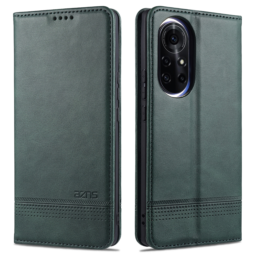 

AZNS Auto-absorbiertes Magnetisches Ständer Brieftasche Leder Mobile Shell Hülle Für Huawei Nova 8 5g - Grün, Huawei nova 8 5G