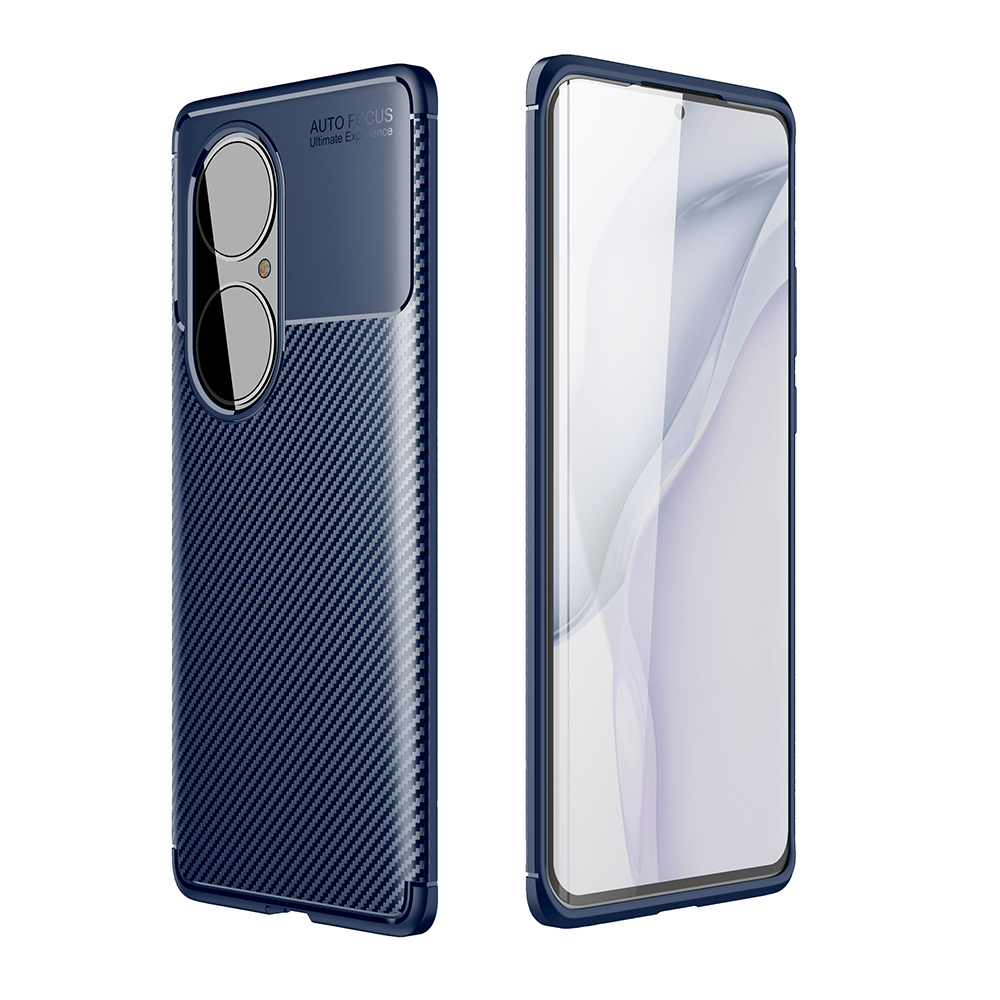 

Kohlefaser-textur-beschützer TPU Drop-proof-telefonabdeckung Für Huawei P50 - Blau, Huawei P50 4G