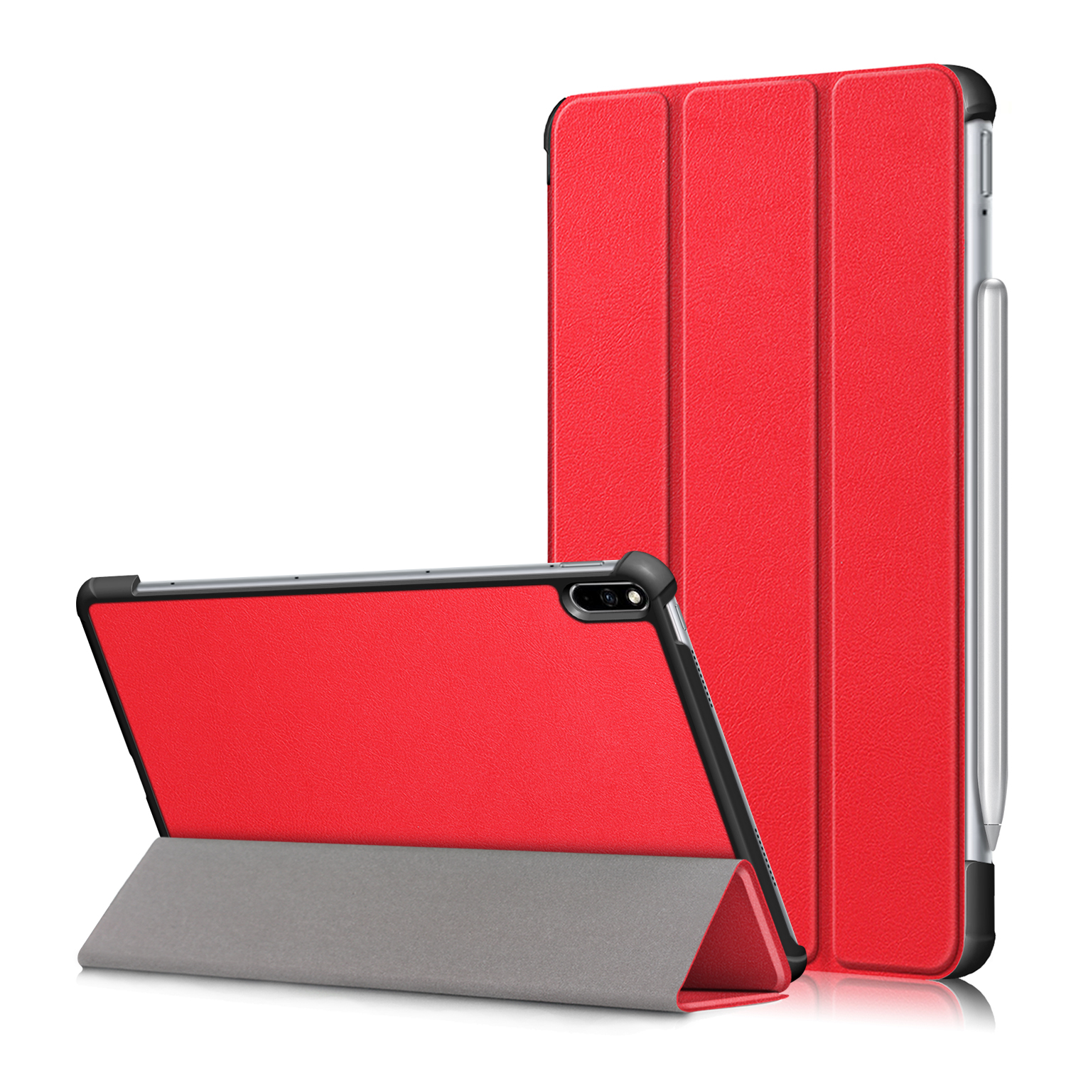 

Tri-Fold Flexible-Winkel-Stand-Wake / Sleep Leather Smart Case Für Huawei Matepad Pro 10.8 (2021) / (2019) - Rot, Huawei MatePad Pro 10.8 (2021)