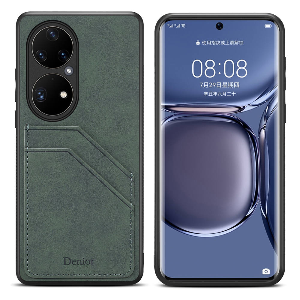 

Denior PU Leder + TPU + PC -telefon Hybridabdeckung Mit Dual -card -slots Für Huawei P50 - Grün, Huawei P50 4G