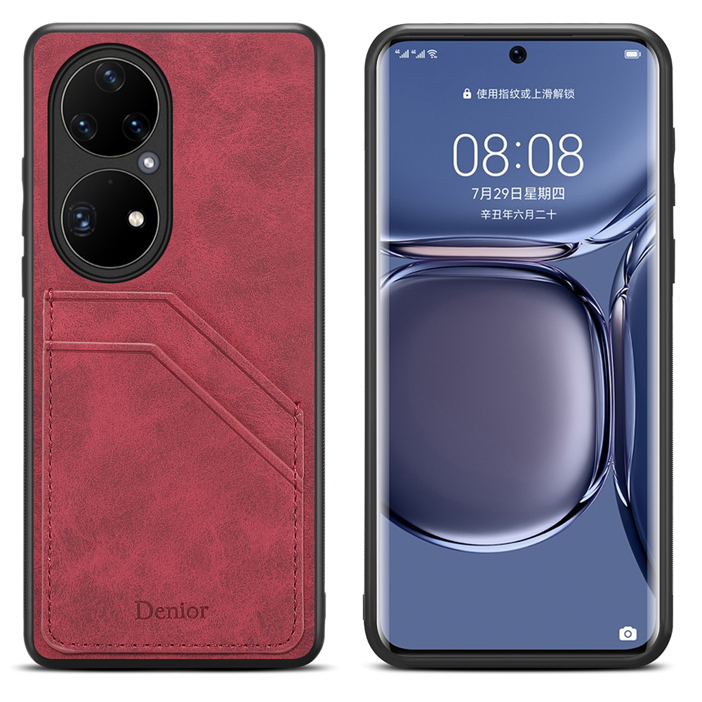 

Denior PU Leder + TPU + PC -telefon Hybridabdeckung Mit Dual -card -slots Für Huawei P50 - Rot, Huawei P50 4G