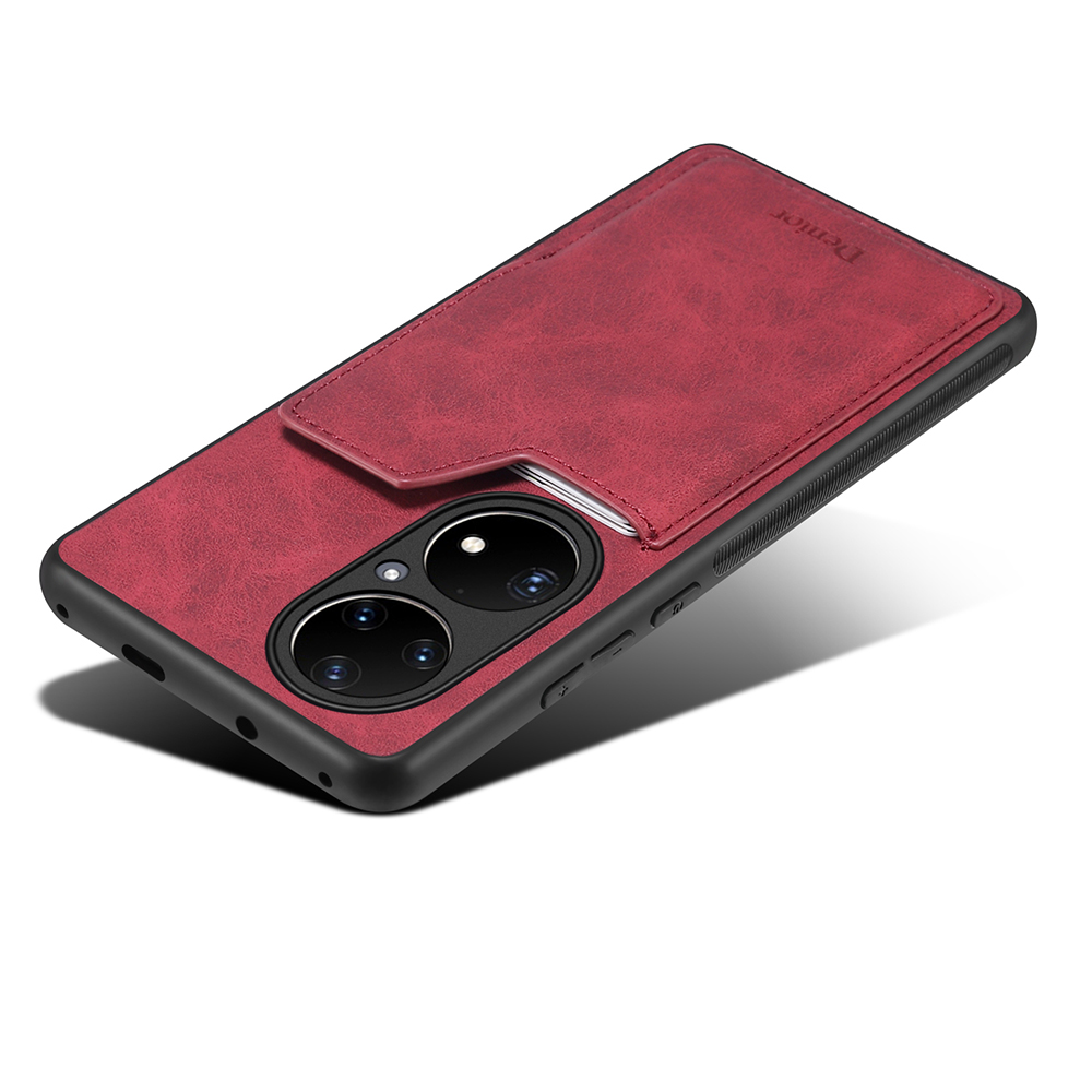 

Denior Card Slot PU Leder Beschichtete Anti -slip -edge -telefonhybrid -hülle Für Huawei P50 Pro - Rot, Huawei P50 Pro 4G