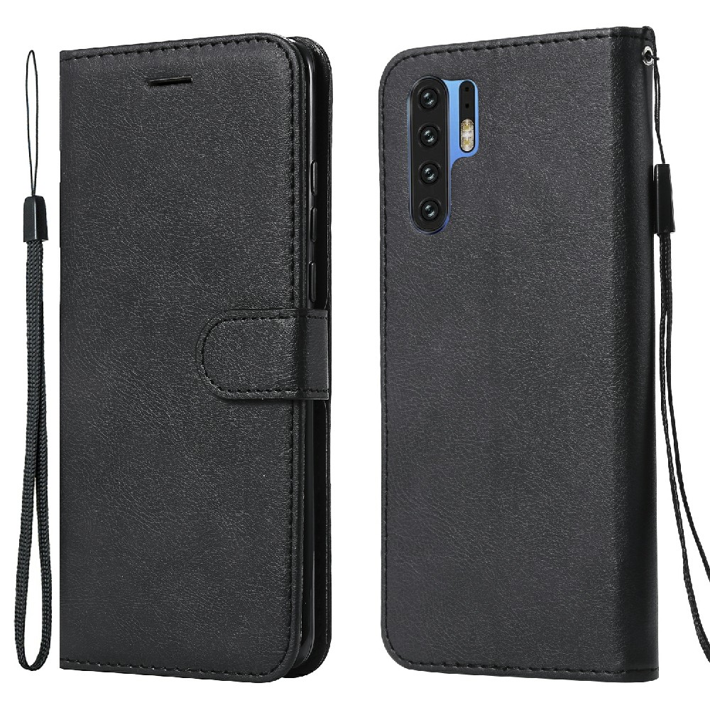 

KT Leder Serie-2 Drop Resistant Protective Pure Color PU Leder Telefonhülle Für Huawei P30 Pro - Schwarz, Huawei P30 Pro