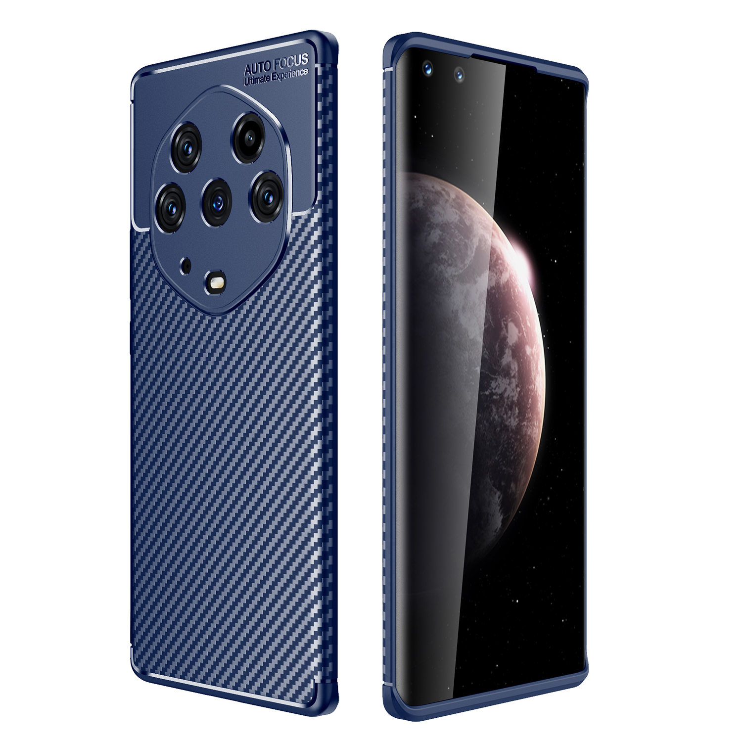 

Protection Drop Protection Flexible Texture de Fibre de Carbone TPU Couverture Arrière Pour Honor Magic3 Pro + - Bleu, Xiaomi Mi 8 Lite
