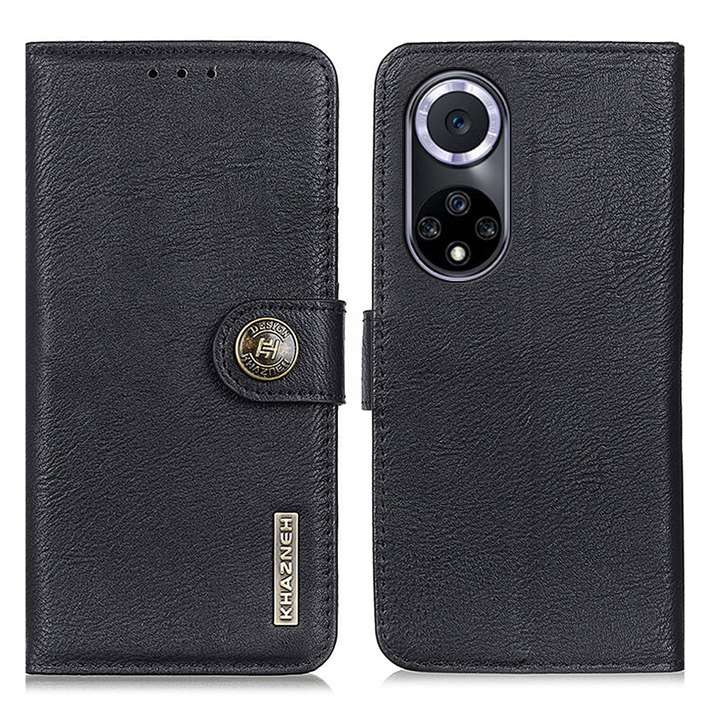 

Khazneh Buchstil Flip Vollgekrönt Leder-telefonhülle Wallet Stand Cover Für Huawei Nova 9 - Schwarz, Huawei nova 9