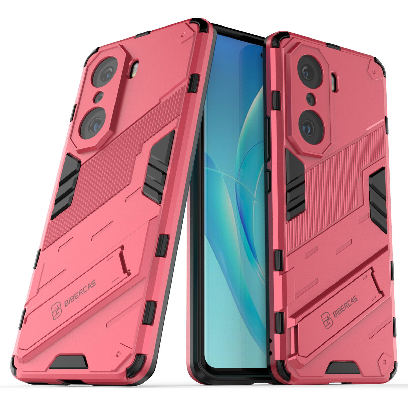 

Kickstand-design Anti-scratch Hard PC Soft TPU Hybrid Cover Schockdelie-telefon Für Honor 60 Pro - Rose, Honor 60 Pro