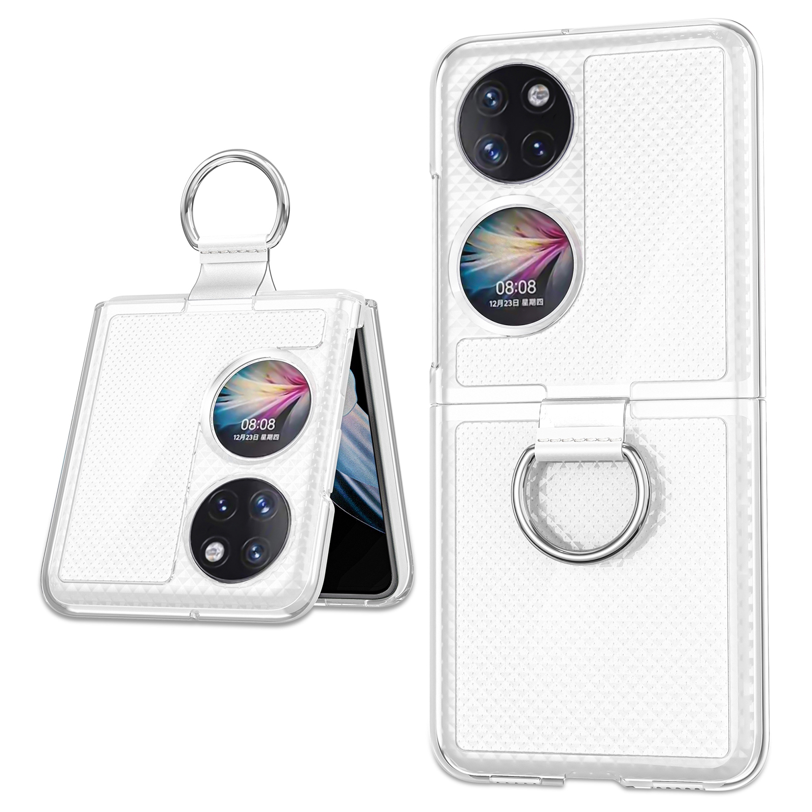 

Metallringhalter Anti-fall-schutzschutz Hartpc Phone Hülle Shell Für Huawei P50-tasche - Glänzend, Huawei P50 Pocket