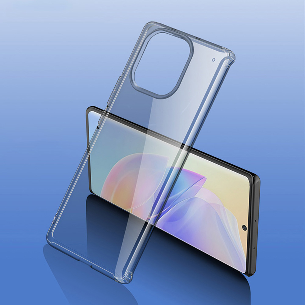 

FUKELAI Crystal Clear Case for Honor 60 SE Anti-fingerprint Shockproof Phone Shell Cover - Transparent Black