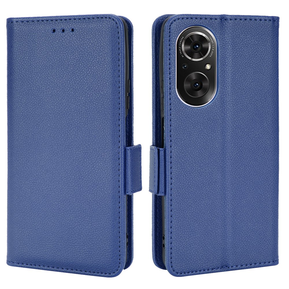 

Für Huawei Nova 9 SE/Honor 50 SE Litchi Textur PU Leder Flip Folio Cover Wallet Design Ständer Magnetic Protective Phone Hülle - Blau, Huawei nova 9 SE